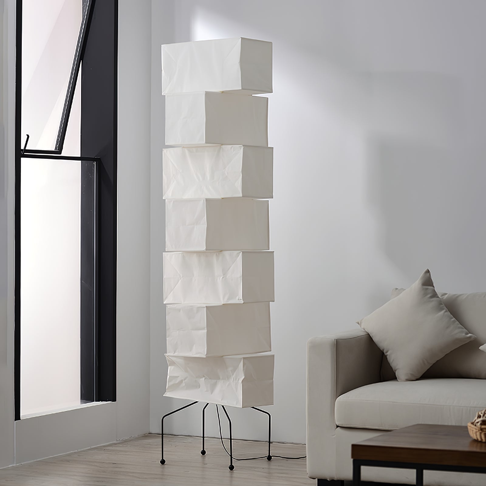 Avara Paper Floor Lamp-Neutral Decor