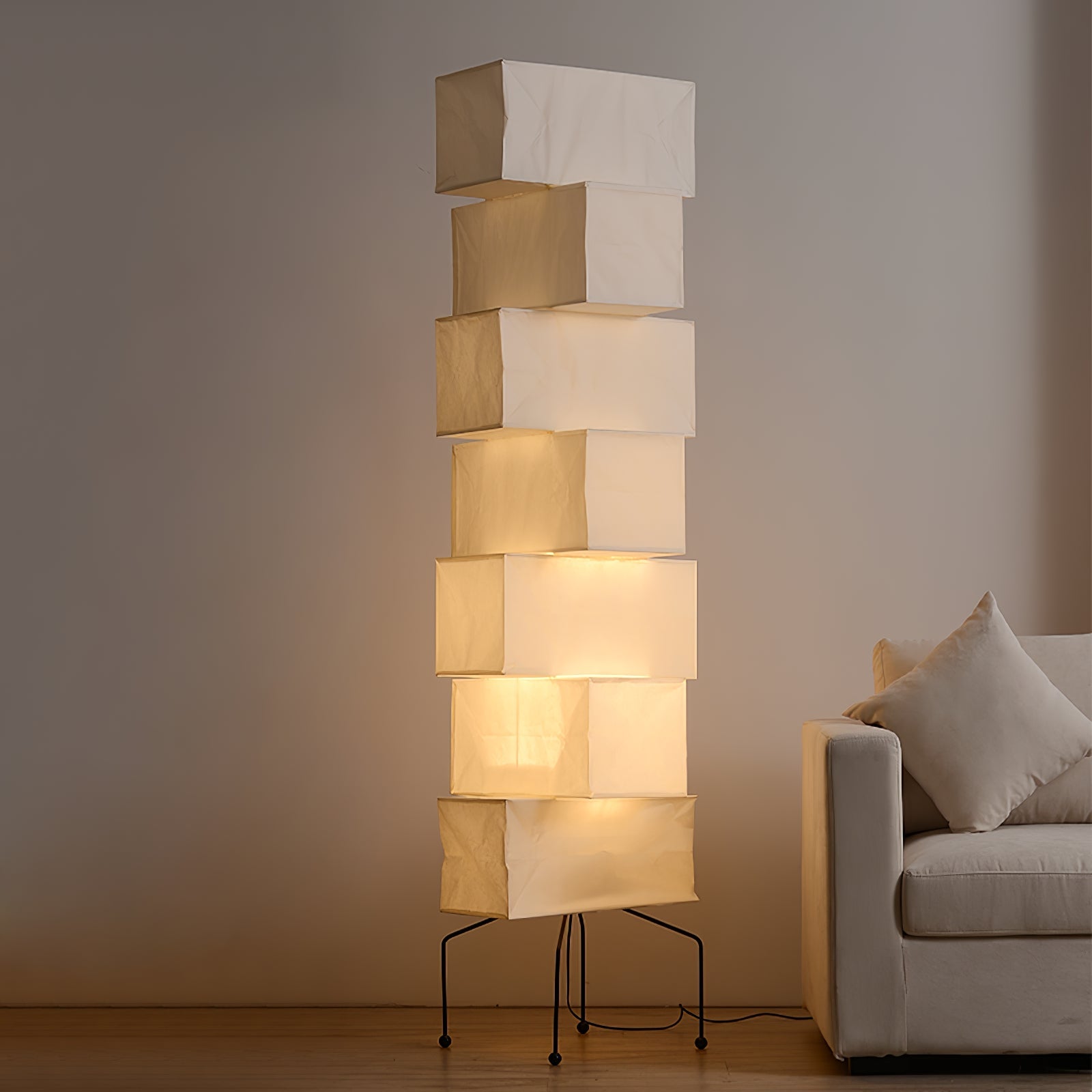 Avara Paper Floor Lamp-Neutral Decor