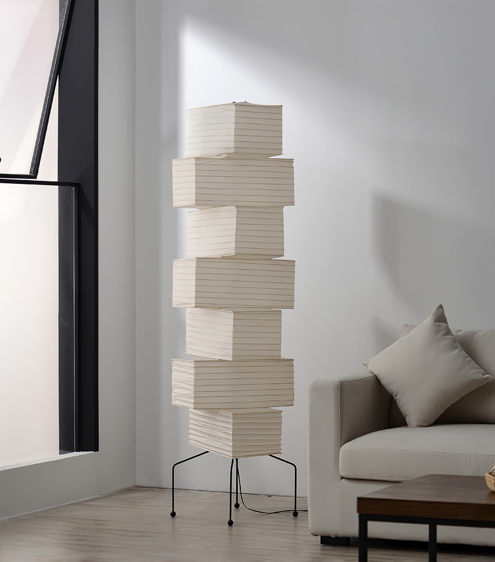 Avara Paper Floor Lamp-Neutral Decor