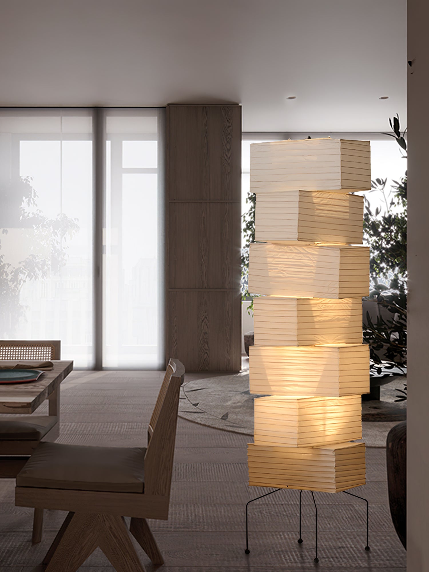 Avara Paper Floor Lamp-Neutral Decor