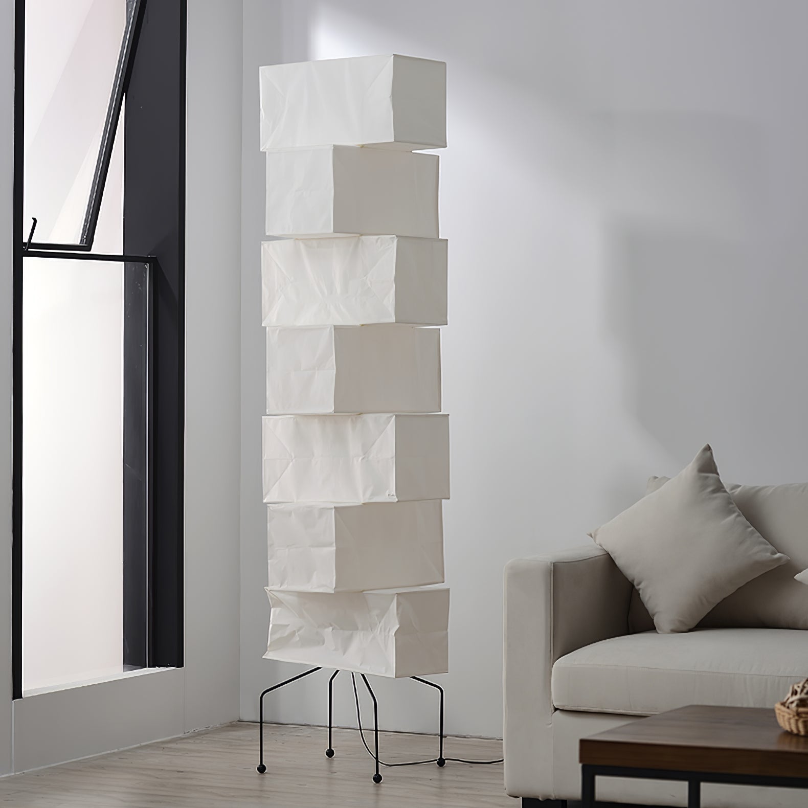 Avara Paper Floor Lamp-Neutral Decor