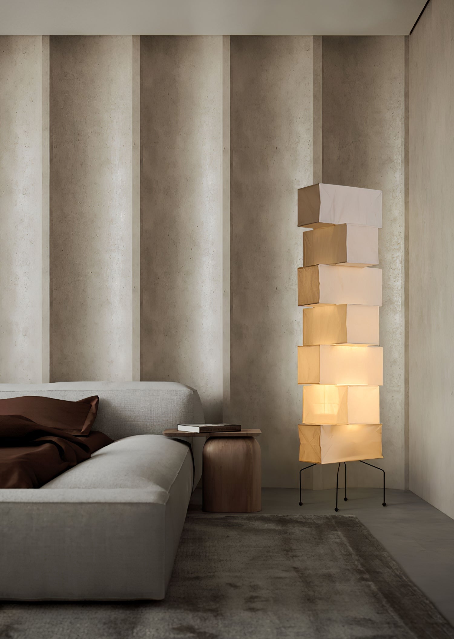 Avara Paper Floor Lamp-Neutral Decor