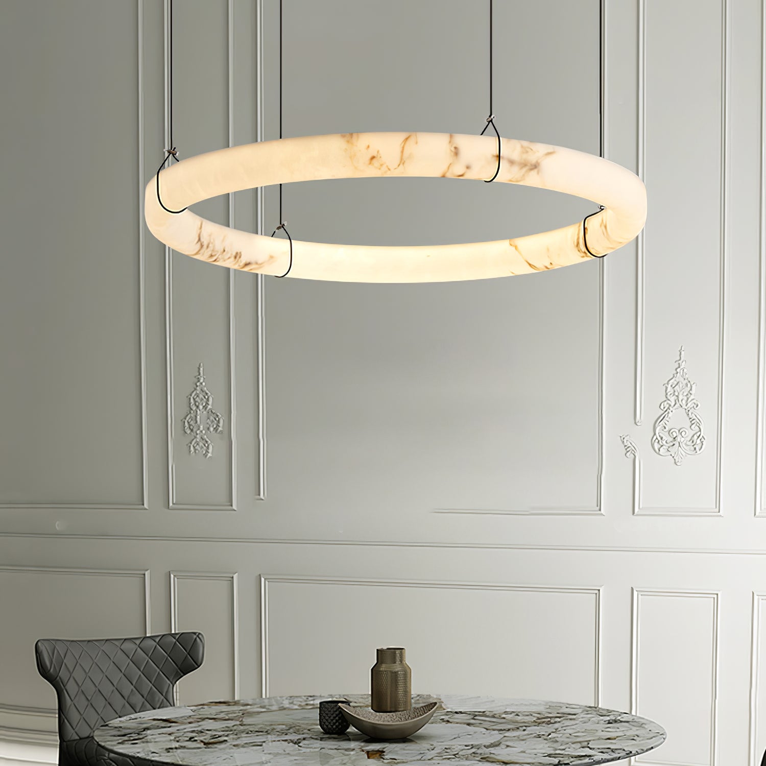 Aureon Modern Alabaster Pendant Light-Neutral Decor