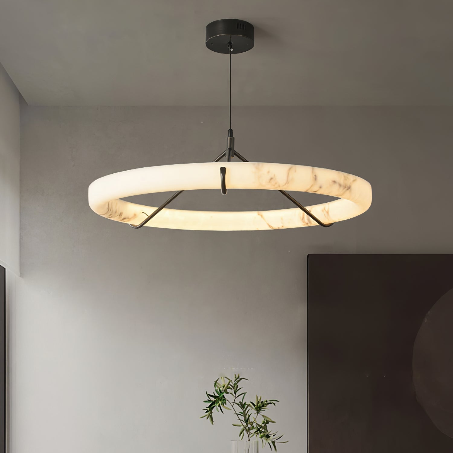 Aureon Modern Alabaster Pendant Light-Neutral Decor