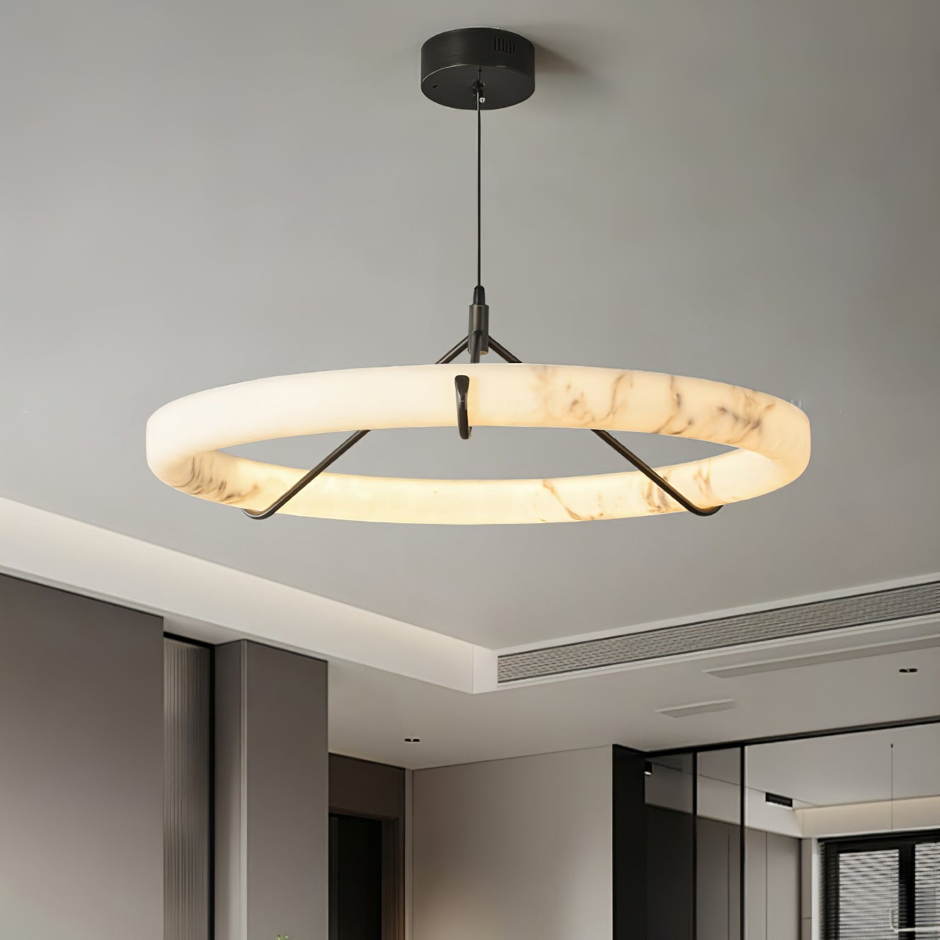 Aureon Modern Alabaster Pendant Light-Neutral Decor