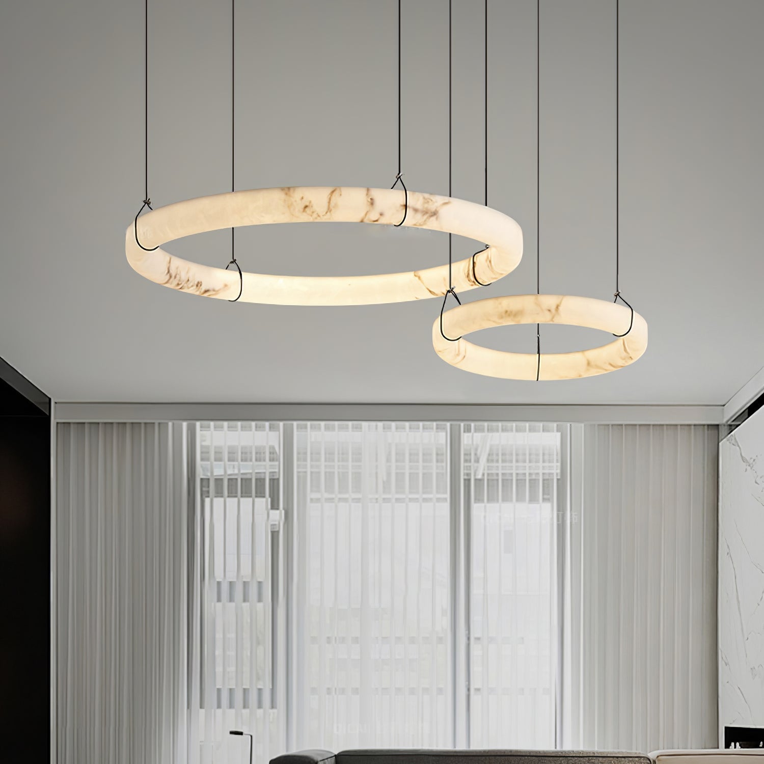 Aureon Modern Alabaster Pendant Light-Neutral Decor
