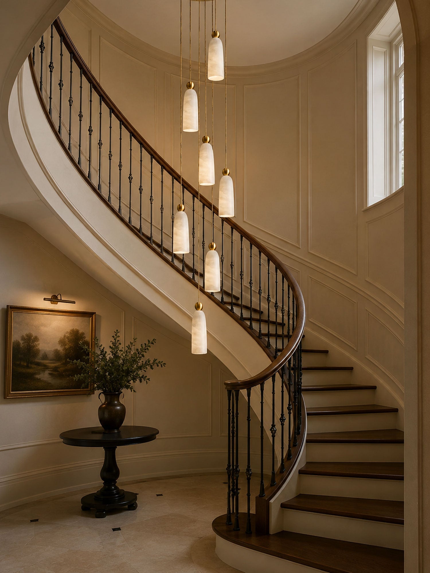 Droplet Alabaster Pendant Lamp-Neutral Decor