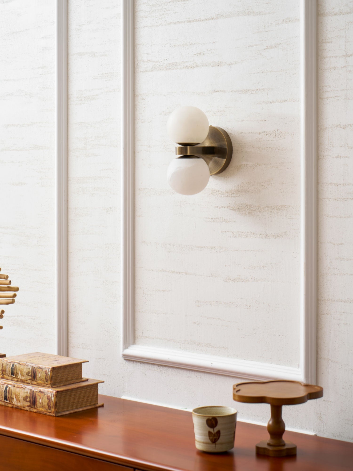 Alabaster Celestia Orb Wall Light-Neutral Decor