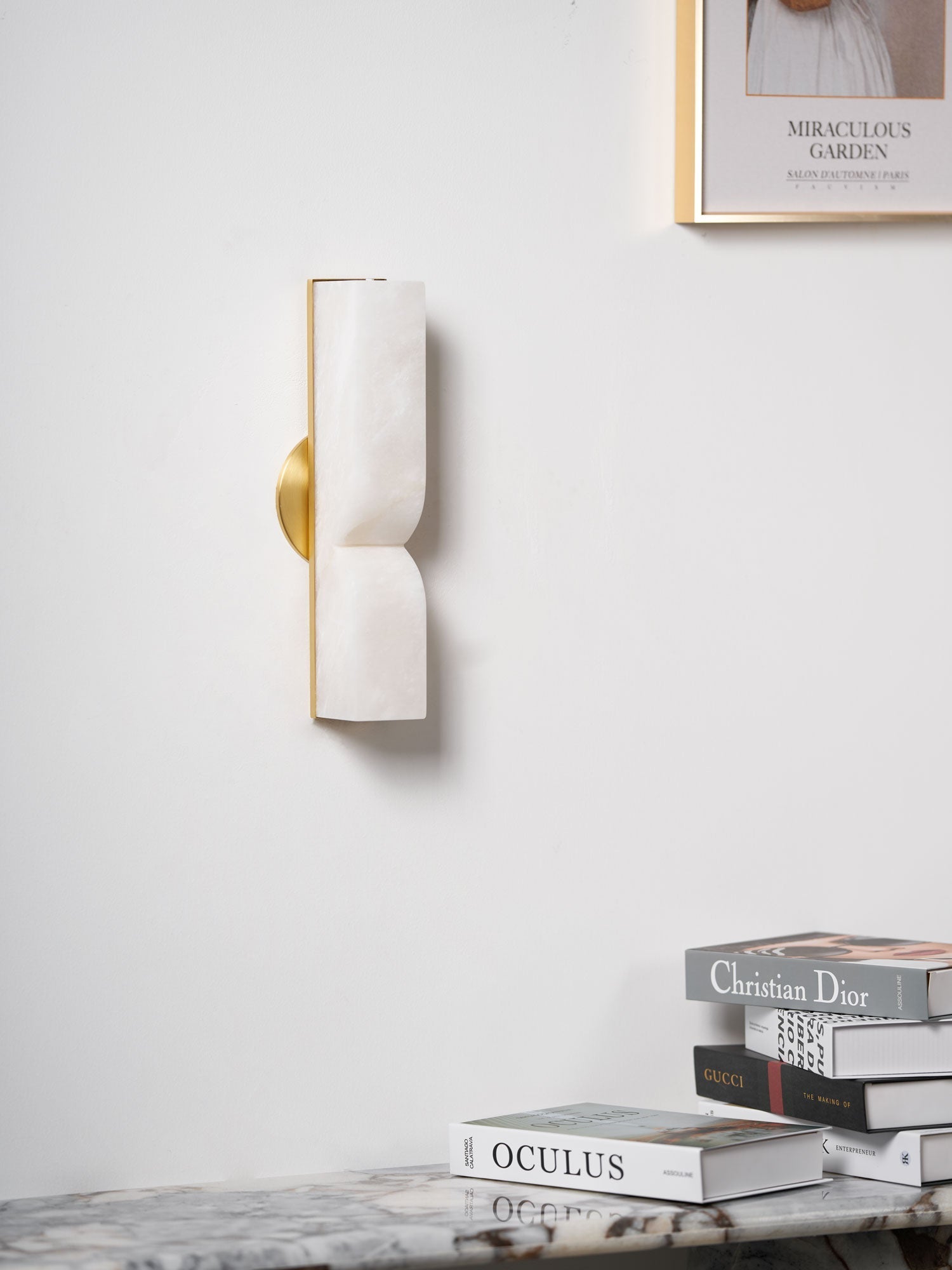 Lunaris Alabaster Rectangular Wall Lamp-Neutral Decor