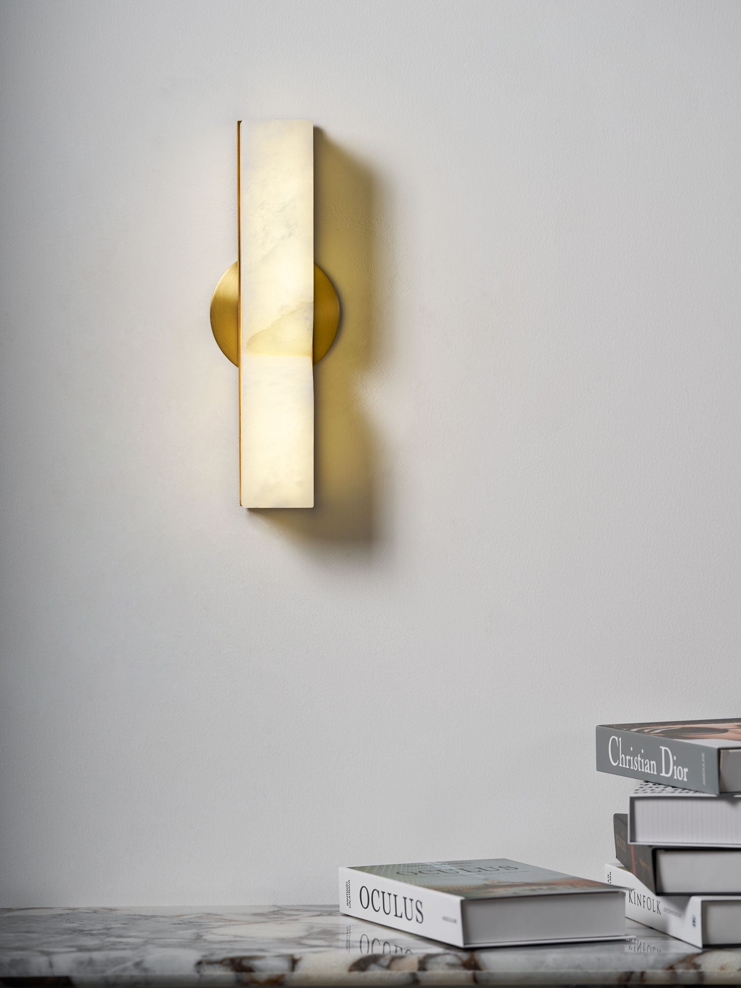 Lena Minimalist Alabaster Wall Light-Neutral Decor