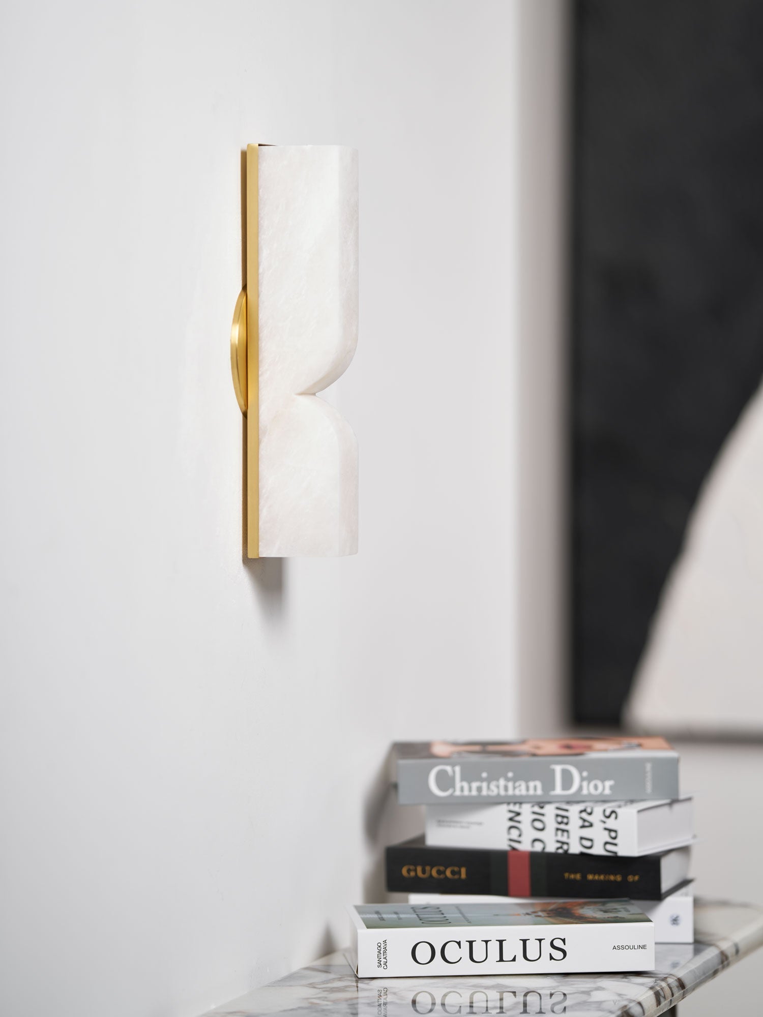 Lena Minimalist Alabaster Wall Light-Neutral Decor