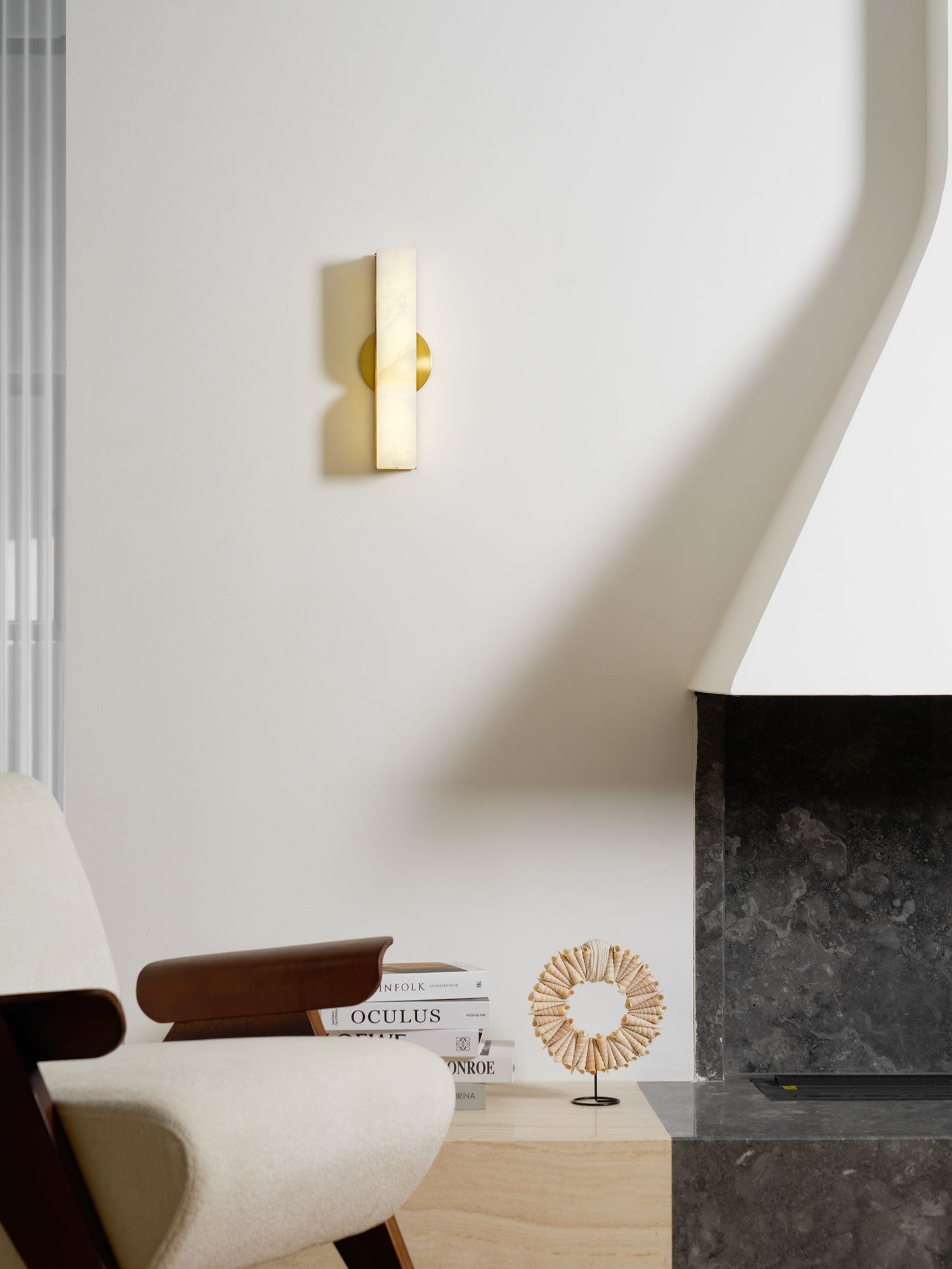 Lunaris Alabaster Rectangular Wall Lamp-Neutral Decor