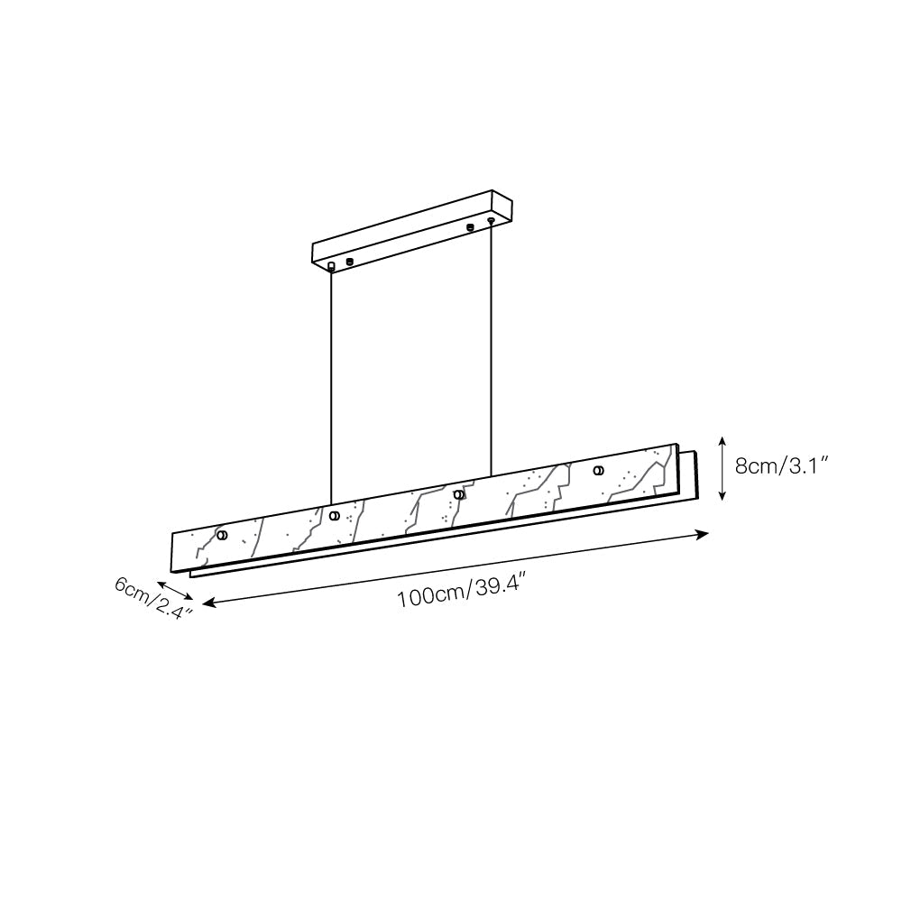 Vexor LED Modern Linear Alabaster Pendant Light-Neutral Decor