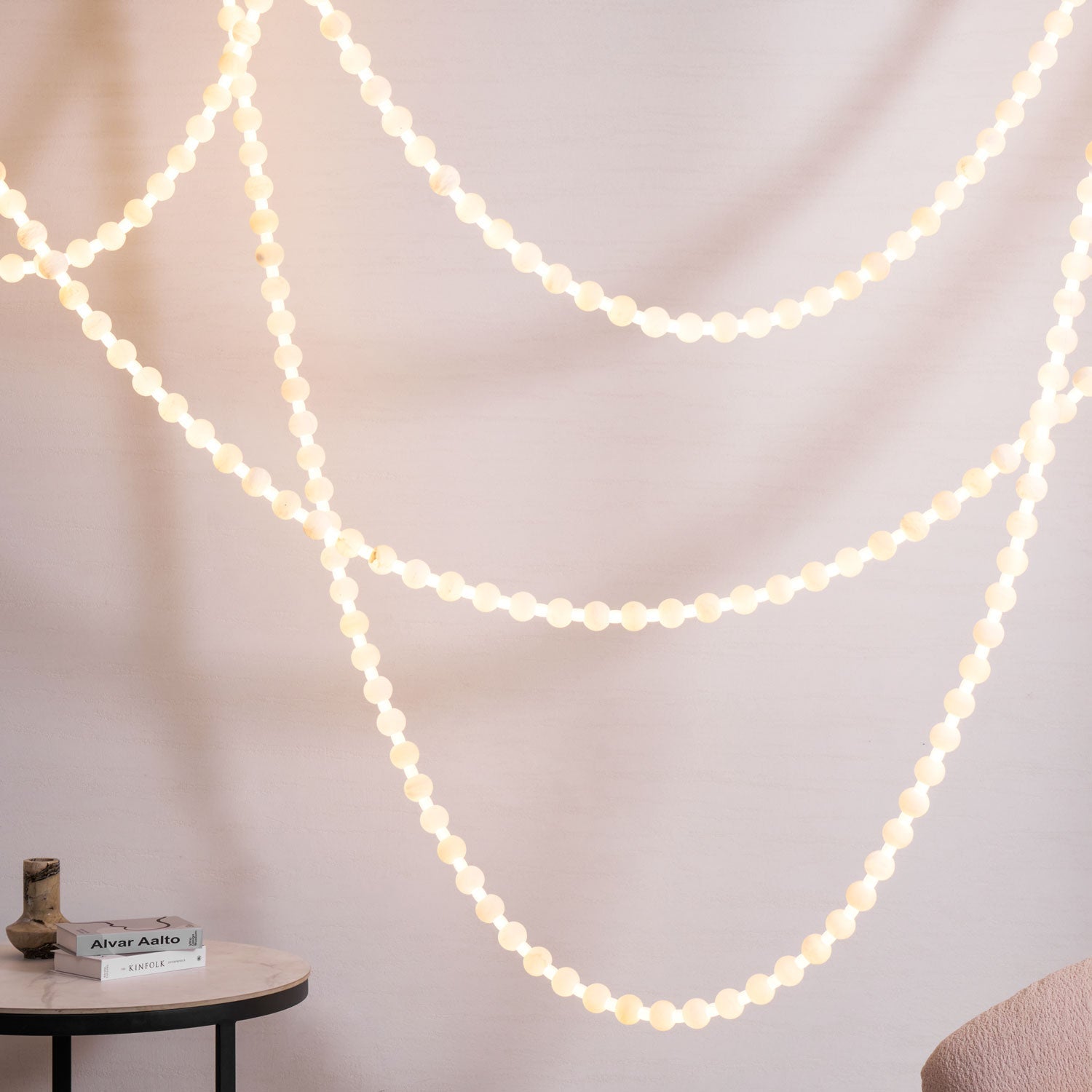 Grempt Alabaster Pearl Necklace Chandelier-Neutral Decor