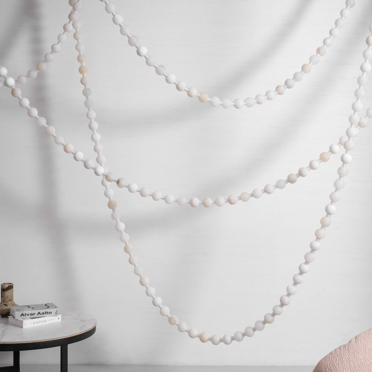 Grempt Alabaster Pearl Necklace Chandelier-Neutral Decor