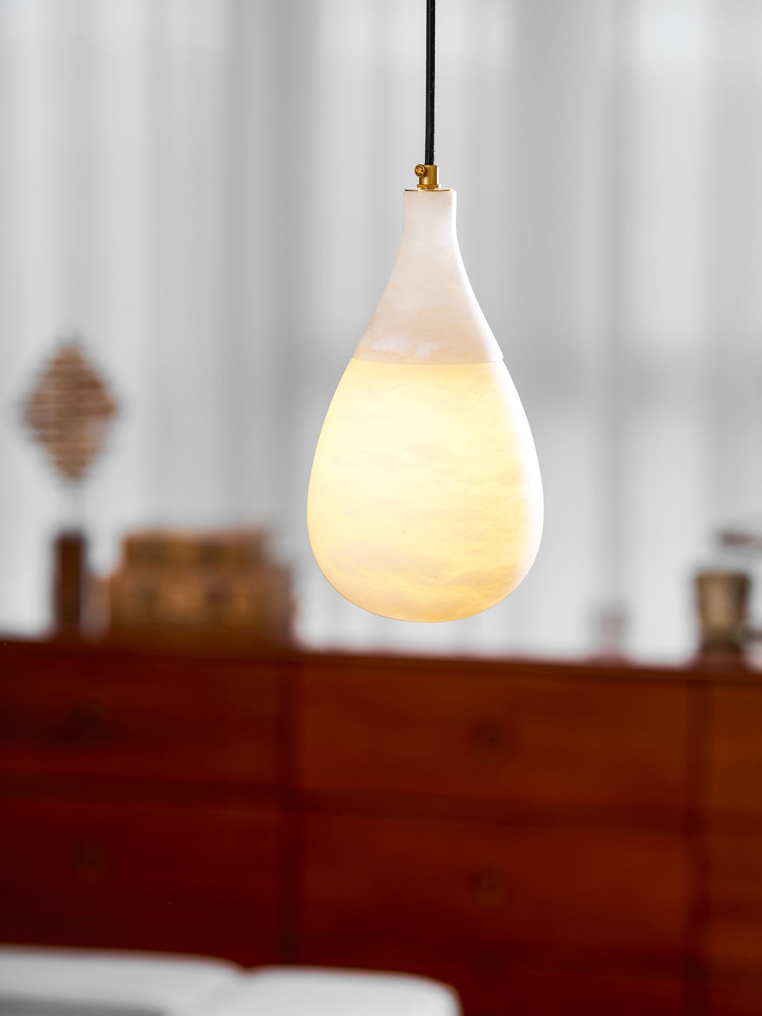 Alabaster Raindrop Pendant Light-Neutral Decor