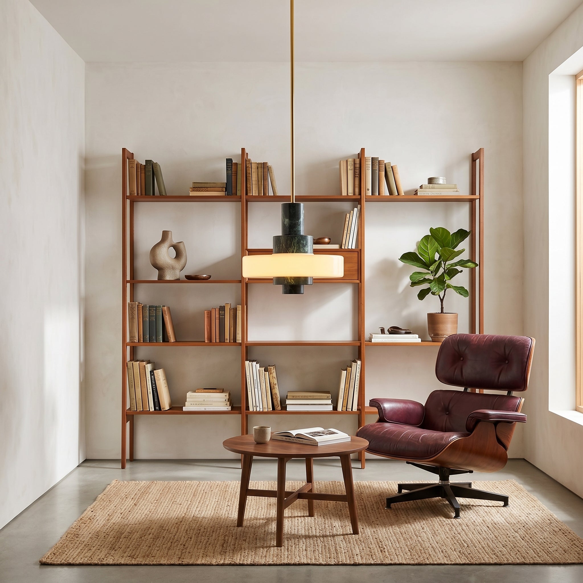 The Mercury pendant lamp against a dark wall.