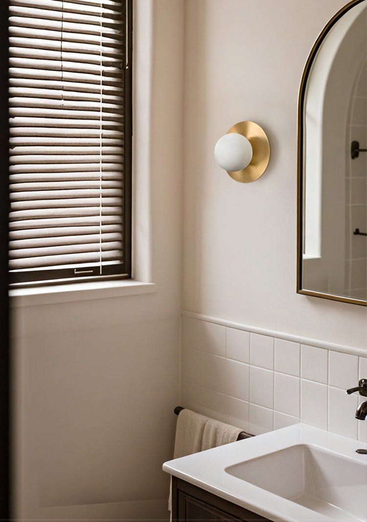 Round Alabaster Orb Sconce-Neutral Decor