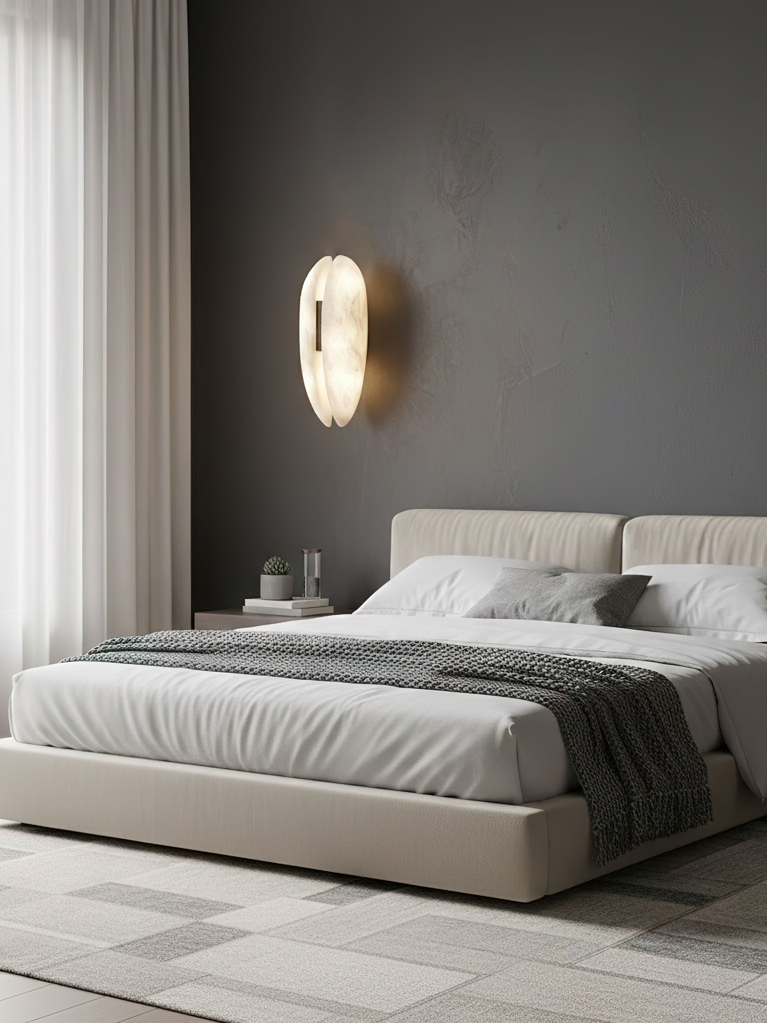 Alabaster Veil Wall Sconce-Neutral Decor