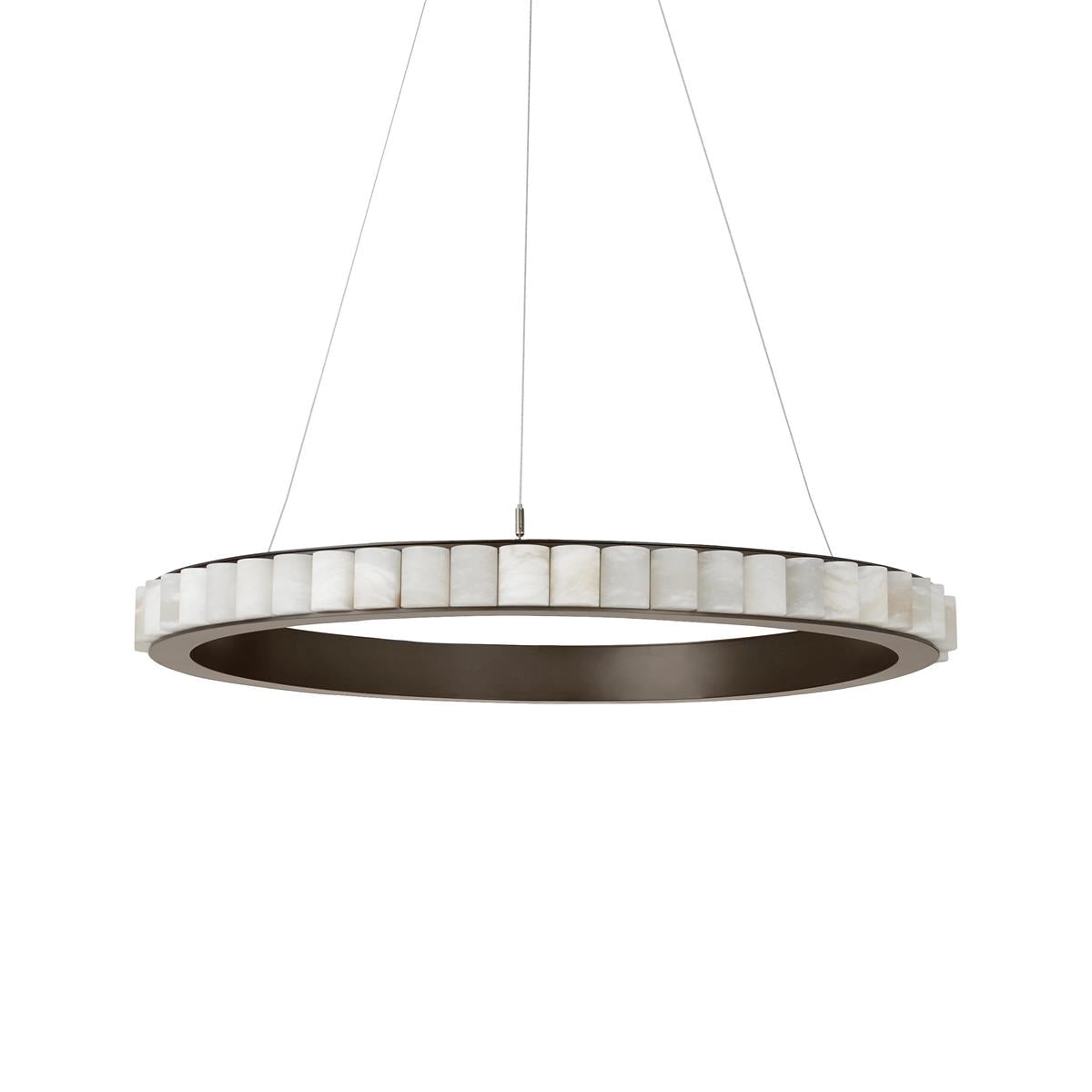 Aurelia Double Ring Alabaster Chandelier-Neutral Decor