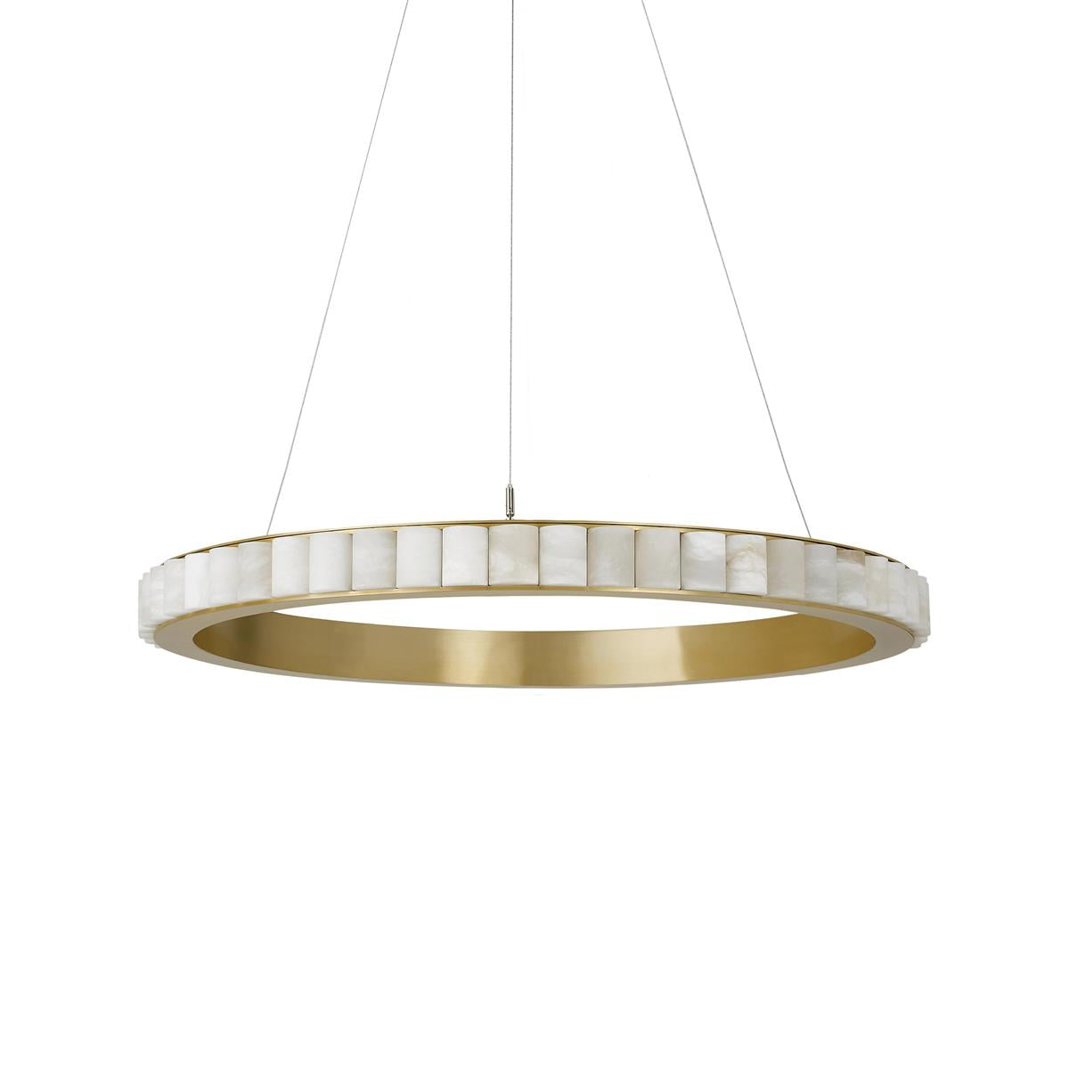 Aurelia Double Ring Alabaster Chandelier-Neutral Decor