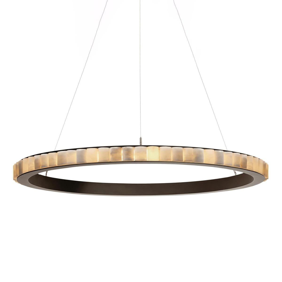 Aurelia Double Ring Alabaster Chandelier-Neutral Decor