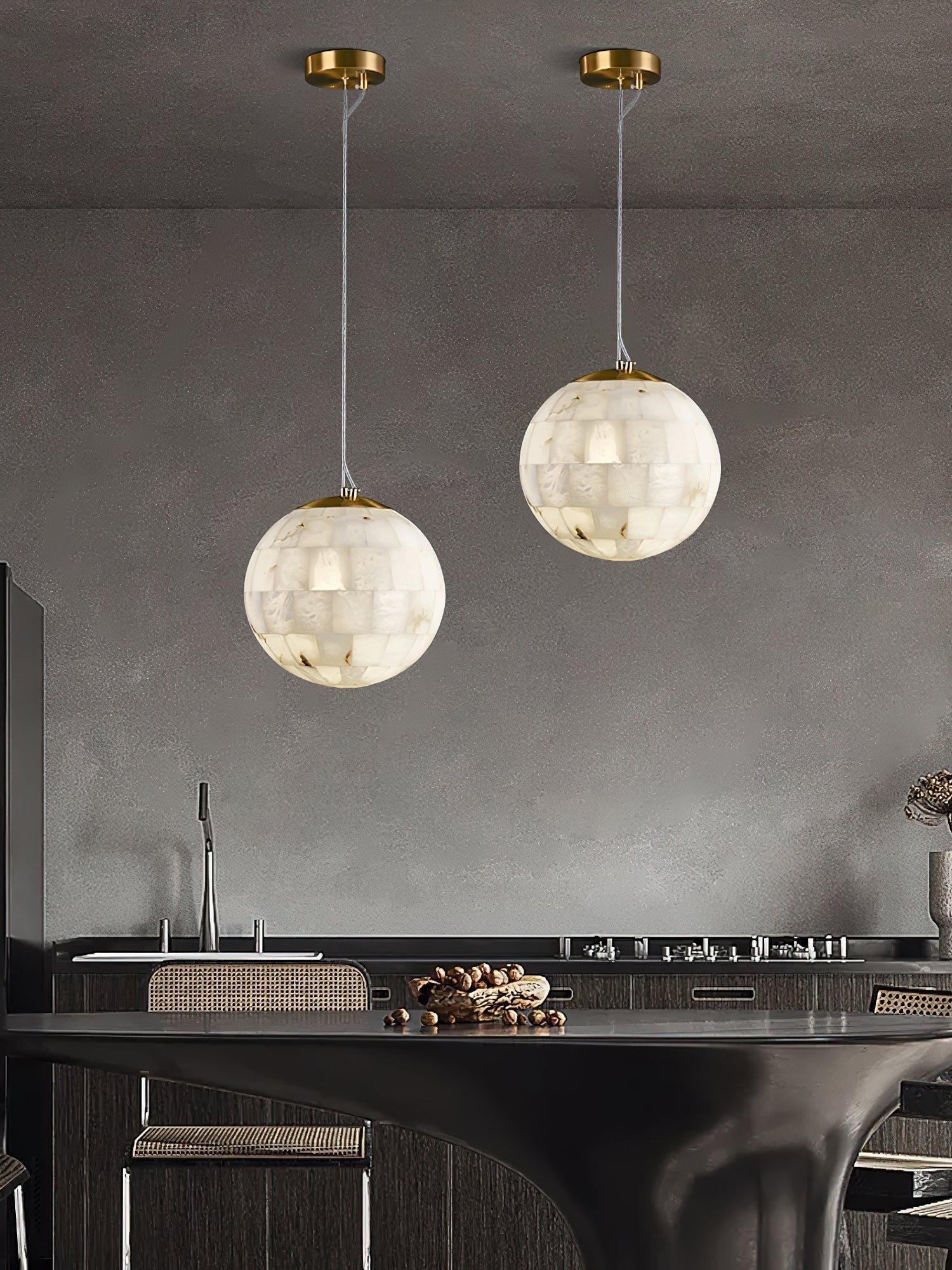 Fljotuvye Modern Ball Alabaster Pendant Light