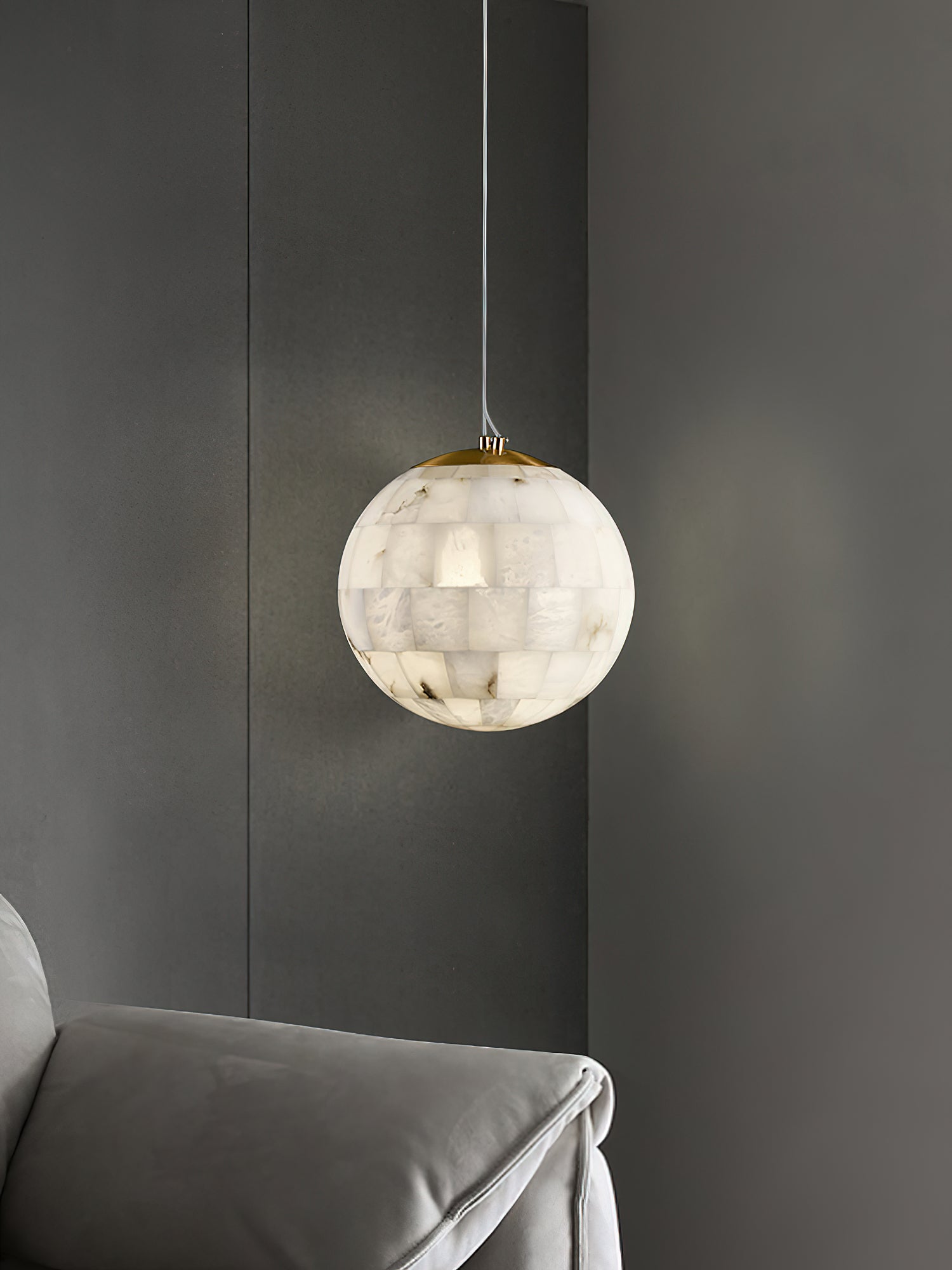 Fljotuvye Modern Ball Alabaster Pendant Light