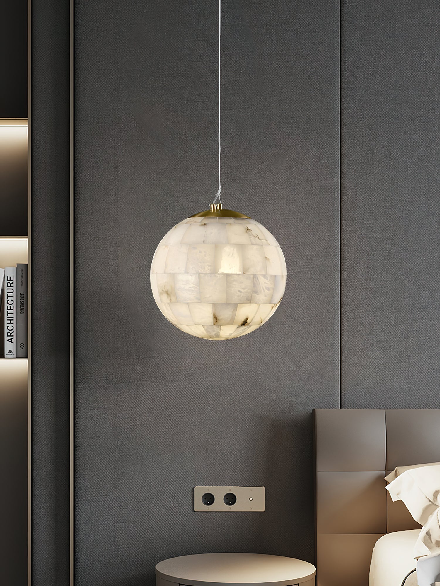 Fljotuvye Modern Ball Alabaster Pendant Light