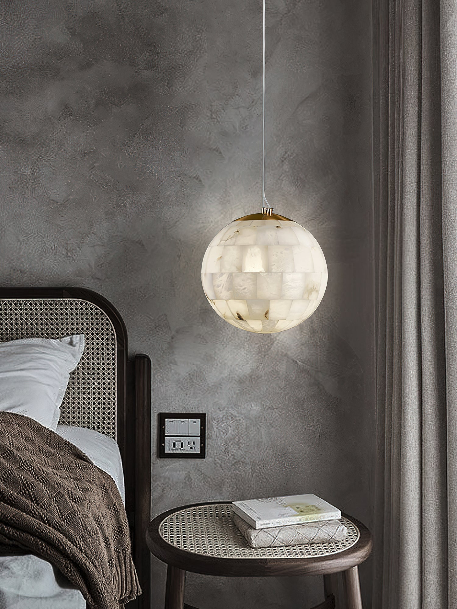 Fljotuvye Modern Ball Alabaster Pendant Light