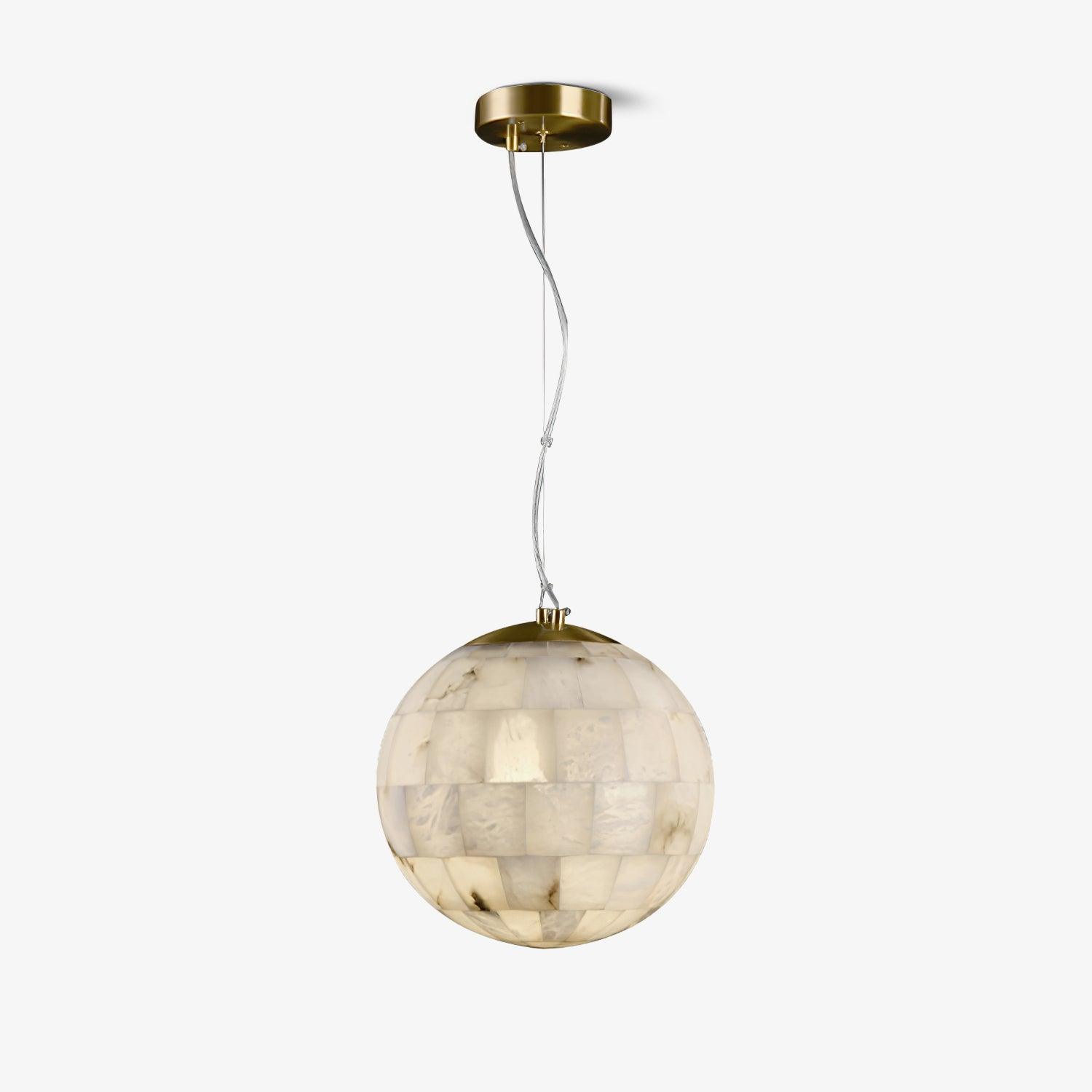 Amo Alabaster Globe Pendant Light-Neutral Decor