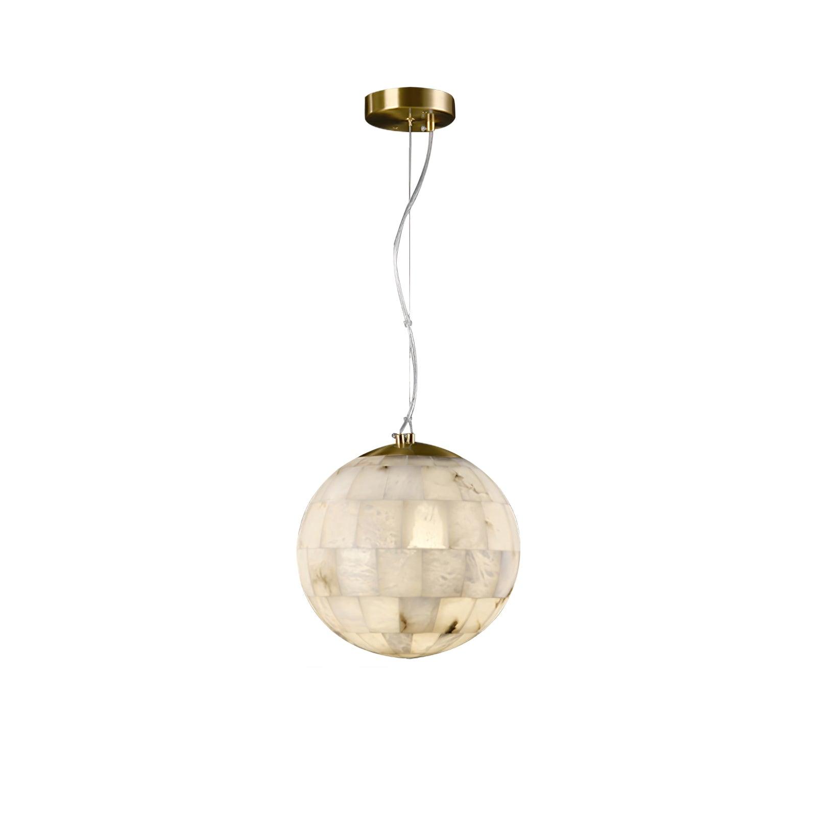 Amo Alabaster Globe Pendant Light-Neutral Decor