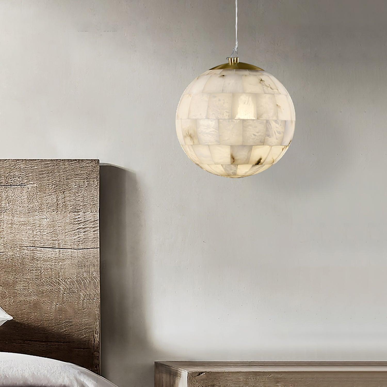 Amo Alabaster Globe Pendant Light-Neutral Decor