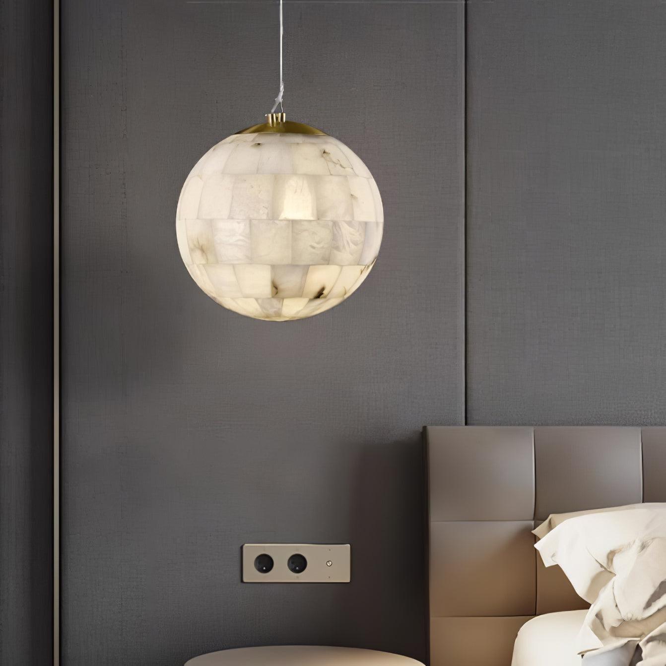Amo Alabaster Globe Pendant Light-Neutral Decor