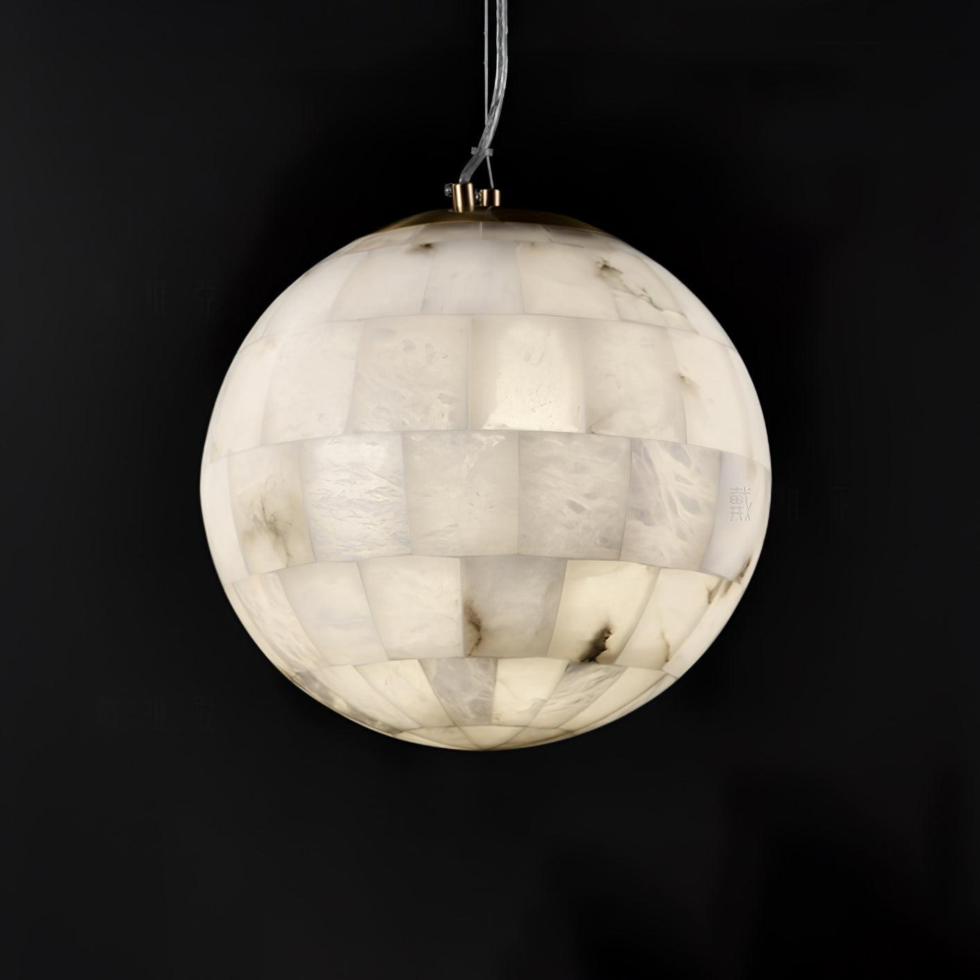 Amo Alabaster Globe Pendant Light-Neutral Decor