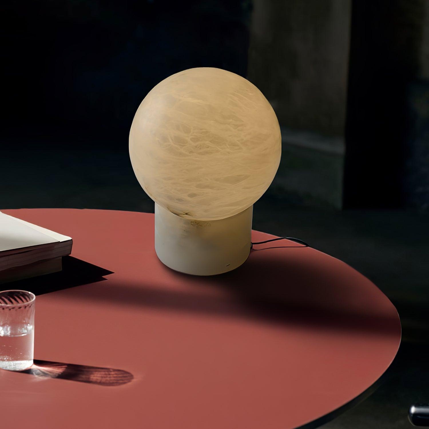 Liora Modern Alabaster Table Lamp-Neutral Decor