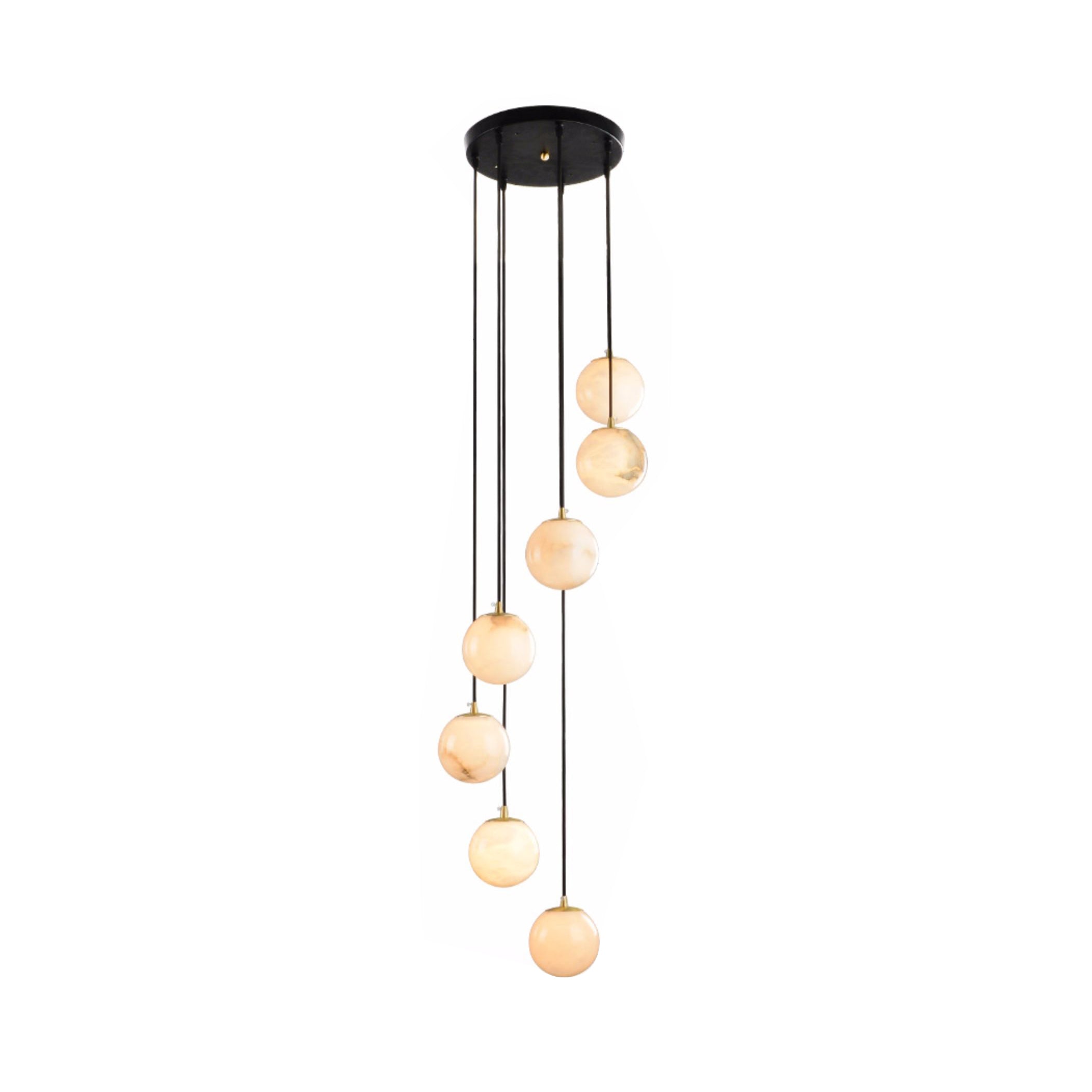 Belen Balls Modern Cluster Alabaster Chandelier-Neutral Decor