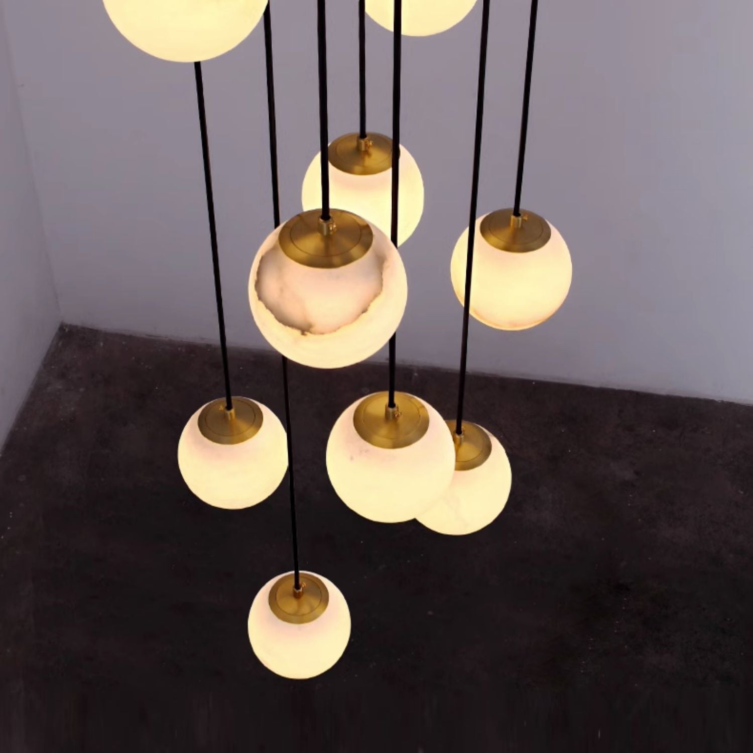 Belen Balls Modern Cluster Alabaster Chandelier-Neutral Decor