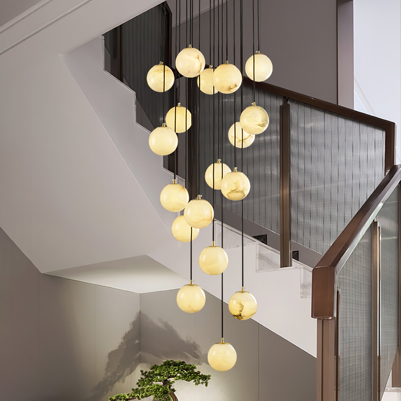 Taren Alabaster Chandelier Balls Cluster-Neutral Decor