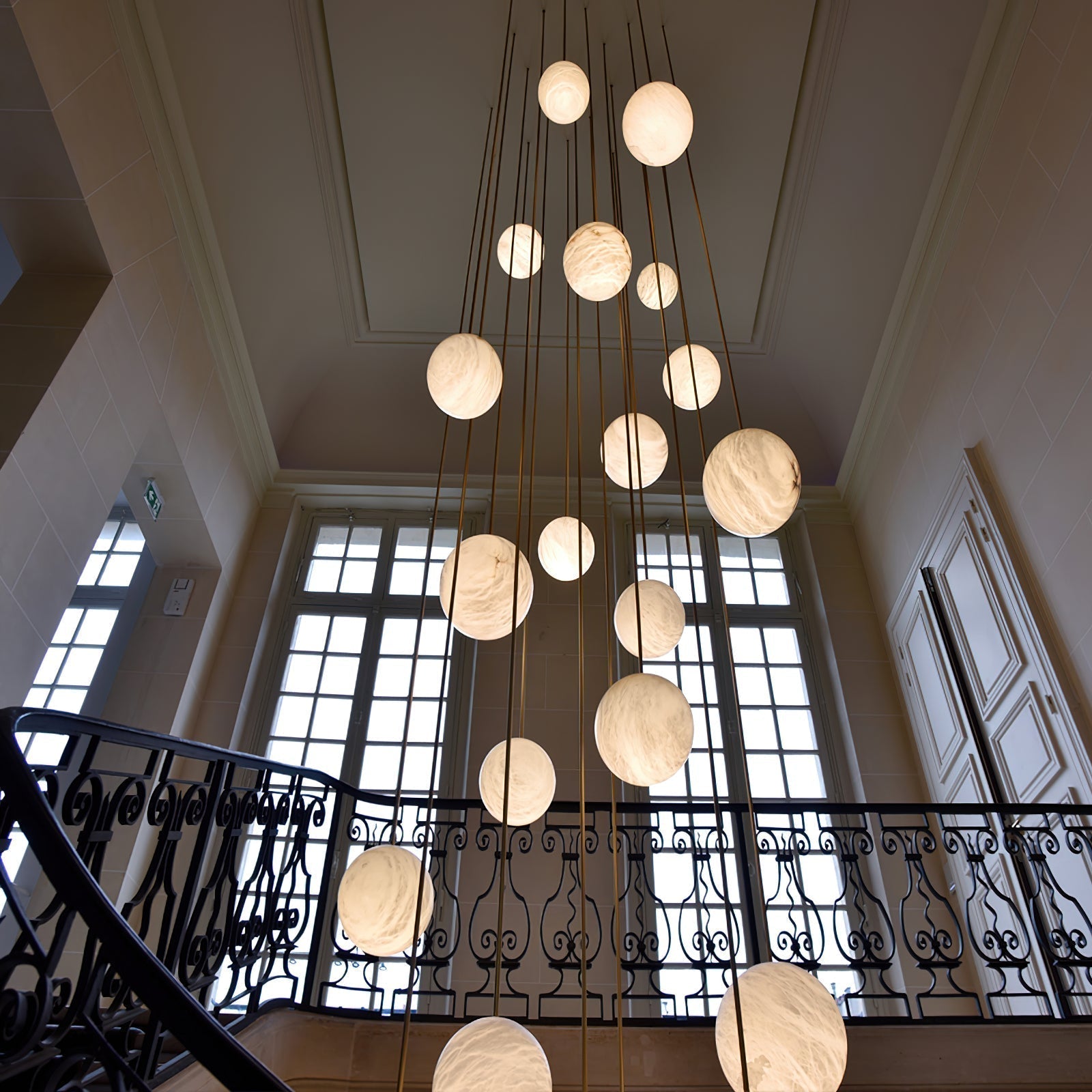 Belen Balls Modern Cluster Alabaster Chandelier-Neutral Decor