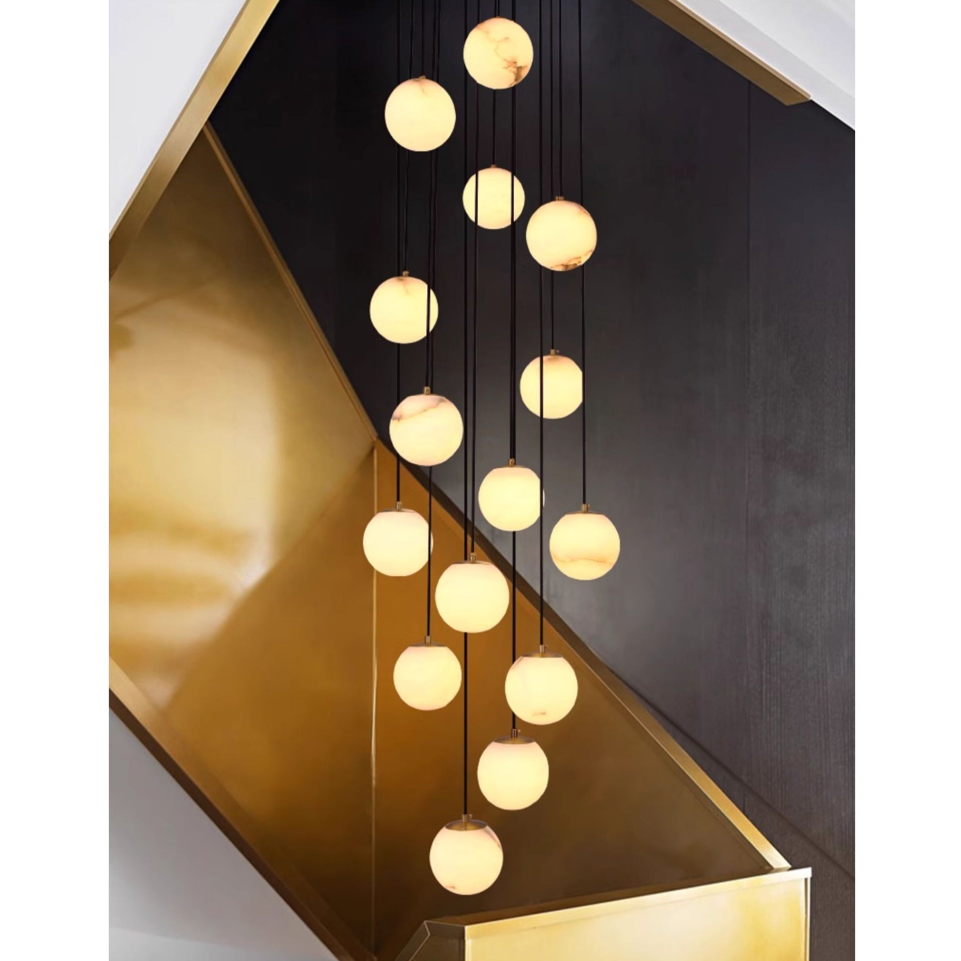 Belen Balls Modern Cluster Alabaster Chandelier-Neutral Decor