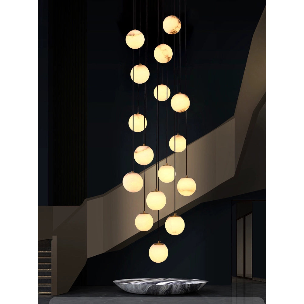 Belen Balls Modern Cluster Alabaster Chandelier-Neutral Decor
