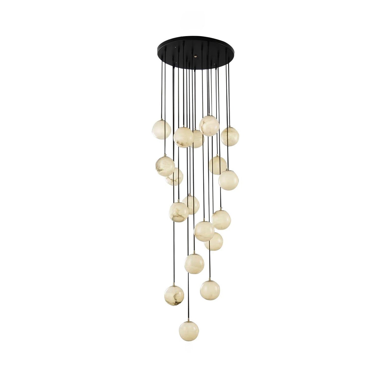 Belen Balls Modern Cluster Alabaster Chandelier-Neutral Decor