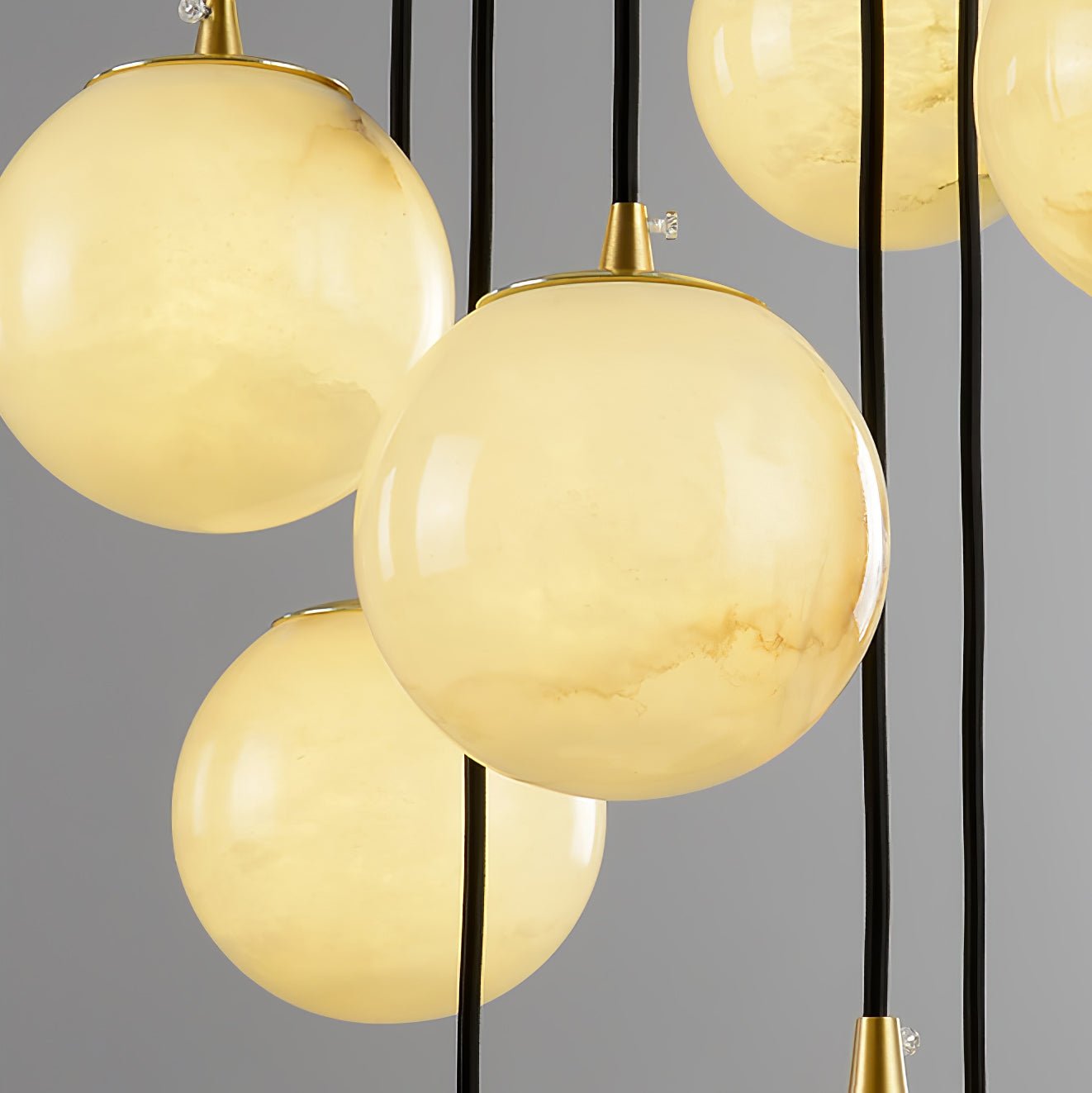 Belen Balls Modern Cluster Alabaster Chandelier-Neutral Decor
