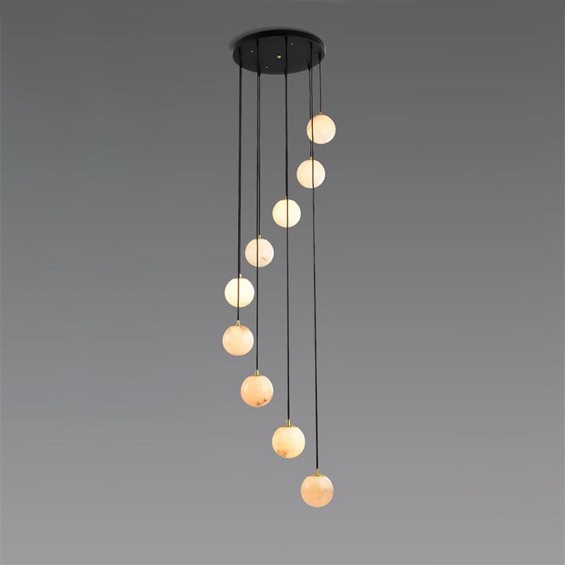 Belen Balls Modern Cluster Alabaster Chandelier-Neutral Decor