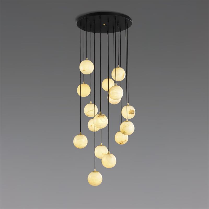 Taren Alabaster Chandelier Balls Cluster-Neutral Decor