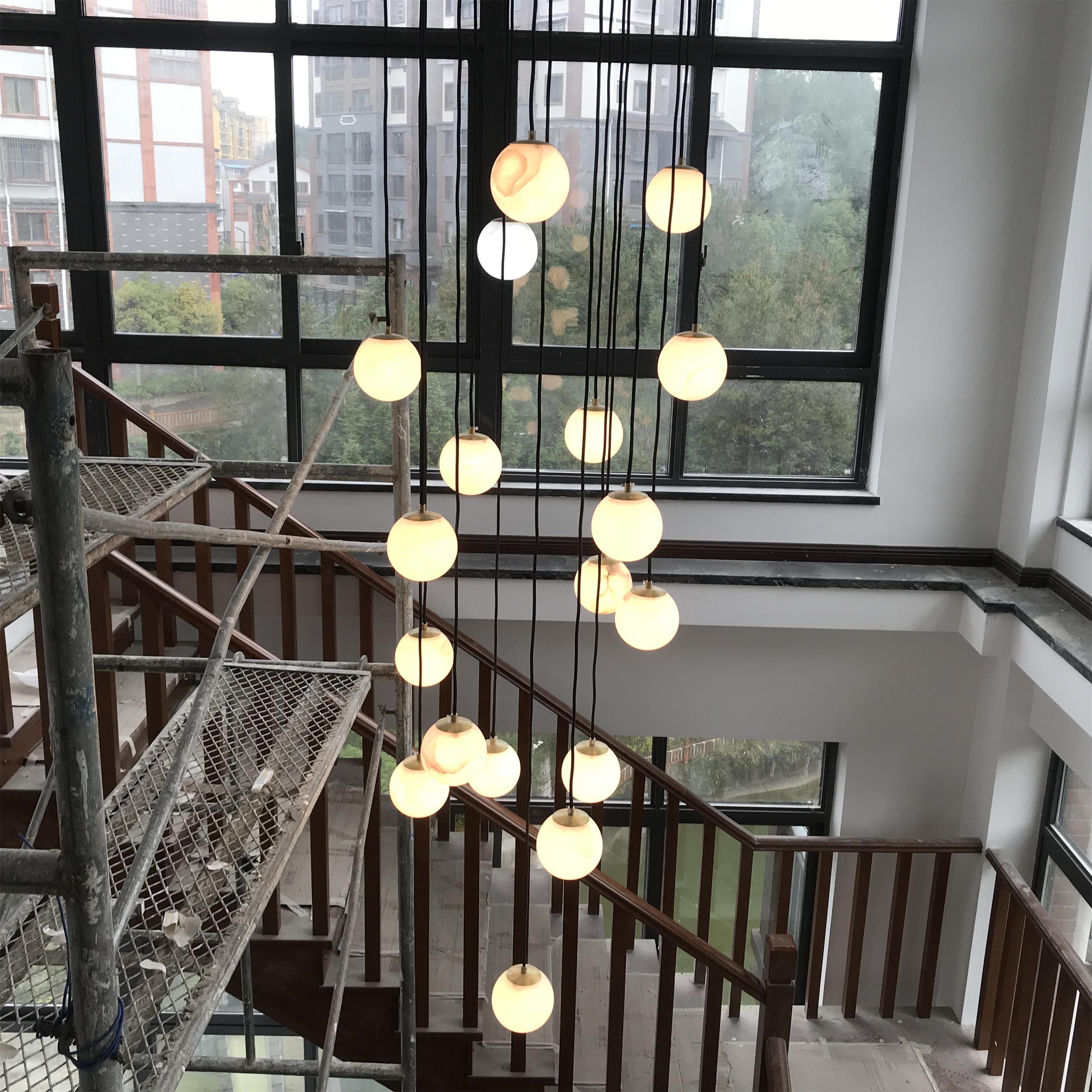 Gloruvye Balls Modern Cluster Alabaster  Chandelier