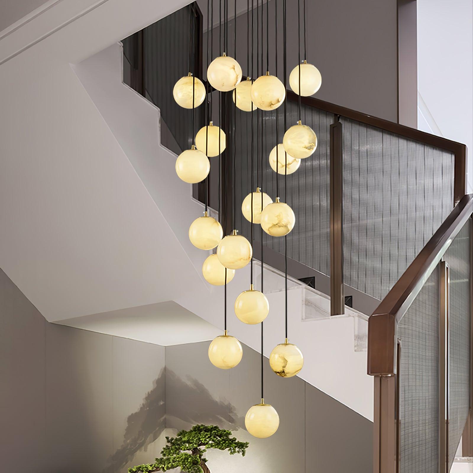Sexta Alabaster Pendant Light Chandelier-Neutral Decor