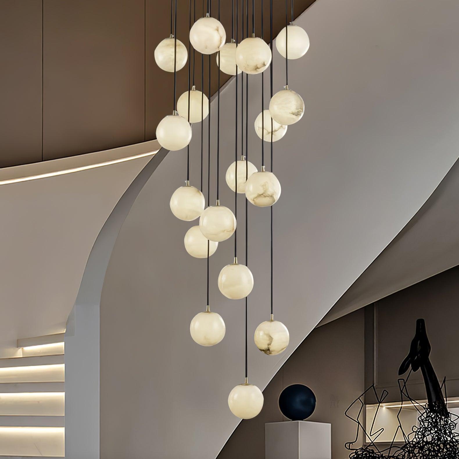 Sexta Alabaster Pendant Light Chandelier-Neutral Decor