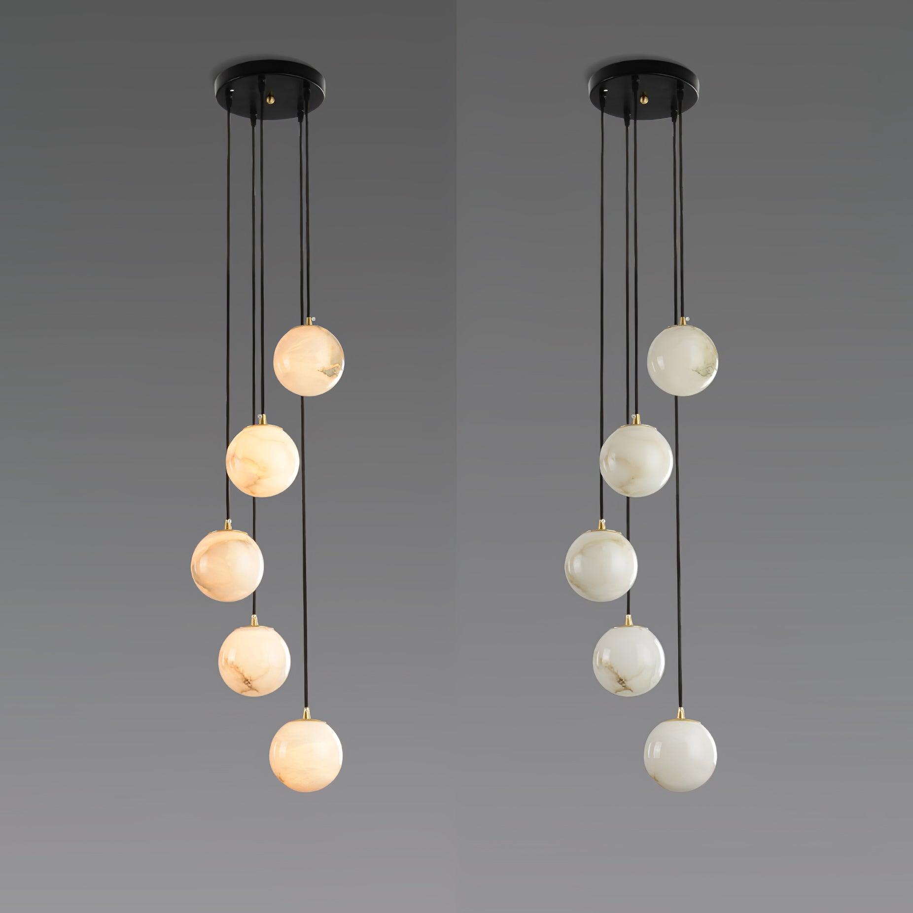 Sexta Alabaster Pendant Light Chandelier-Neutral Decor